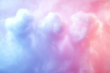 Fototapeta premium hyper realistic photo of Colorful pastel fluffy cotton candy background, soft color sweet candyfloss, abstract blur dessert texture , copy space, copy space for text,