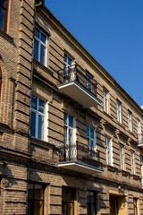 Beautiful Houses and Streets in the old town of Vilnius, Lithuania