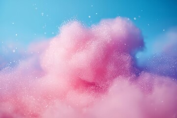 Fototapeta premium hyper realistic photo of colorful cotton candy in soft color for background , copy space, copy space for text,