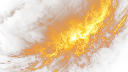 Yellow Energy Burst Effect on Transparent Background