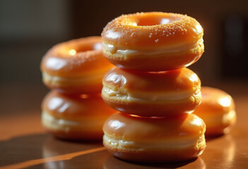 donut arranged in vertically 