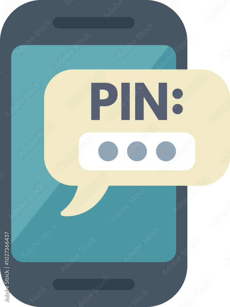 Poster smartphone is showing a pin code request notification on the screen