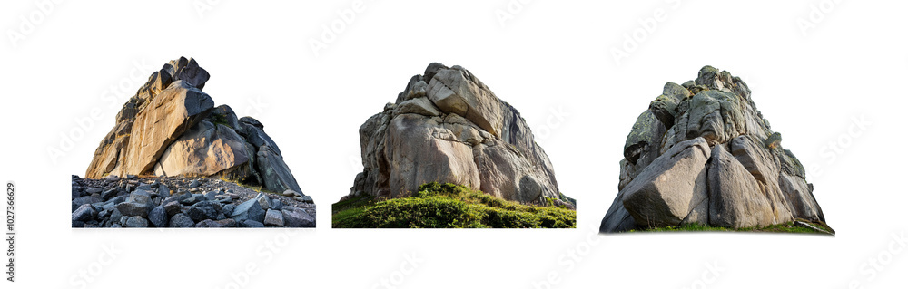 Poster Isolated rock formations with different angles and lighting.