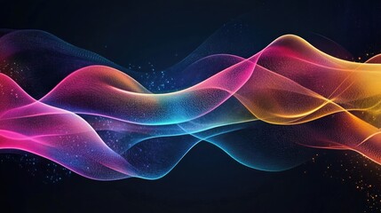 Obraz premium Abstract colorful waves on a dark background