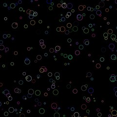 circles scattered on a black background - a set of neon textures with different geometric shapes