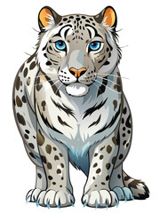 snow leopard vector art, snow leopard illustration vector, leopard vector