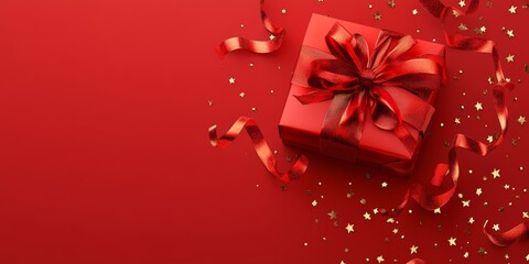 Christmas gifts box on festive background