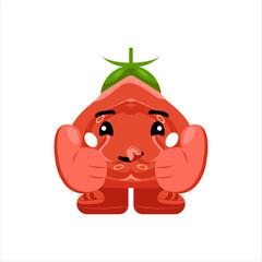 Cute Tomato Mascot Illustration.