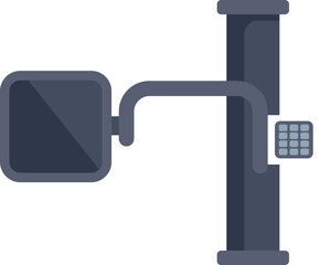 Modern surveillance camera mounted on a pole, providing security and monitoring