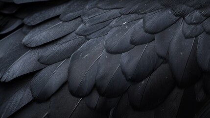 Obraz premium Close-up Texture of Black Bird Feathers