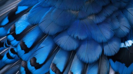 Obraz premium Close-up View of a Blue Jay's Vibrant and Detailed Feathers