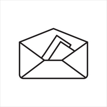 recommend clip art: Evelope icon outline vector