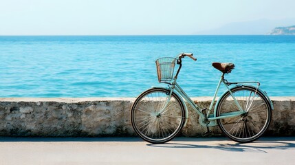 Fototapeta premium Bicycle next to the sea
