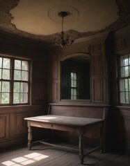 Fototapeta premium interior of a room in an old house