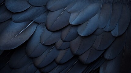 Obraz premium Close-up of Dark Blue Feathers Forming a Pattern