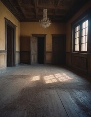 interior of a room in an old house