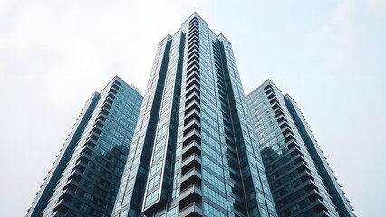 Isolated Modern Architectural Building on White Background
