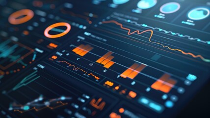 Obraz premium digital report showing biomarker results visualization with colorful graphs and charts