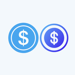 Dollar Sign icon vector art image set.