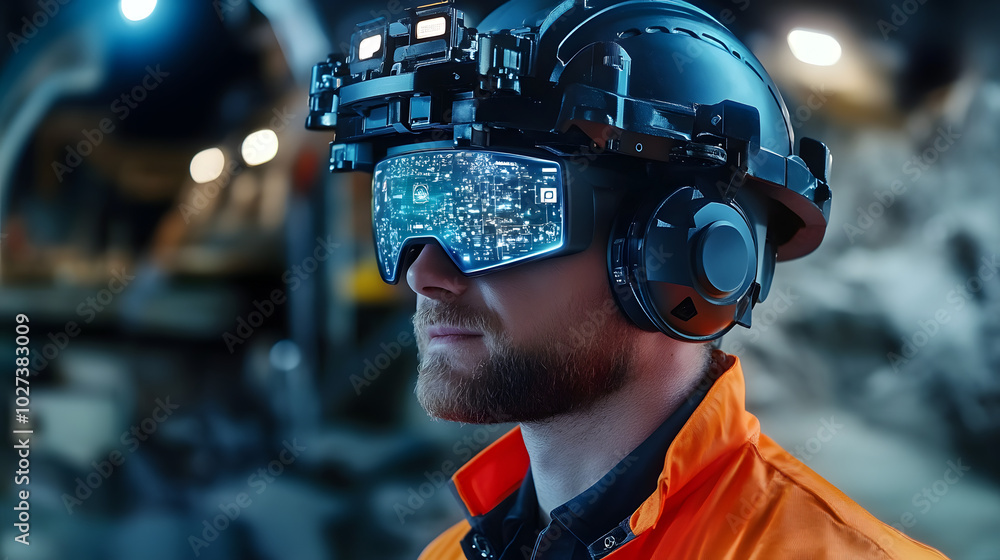 Poster a smart mining helmet with built-in sensors and augmented reality providing live guidance to a worke