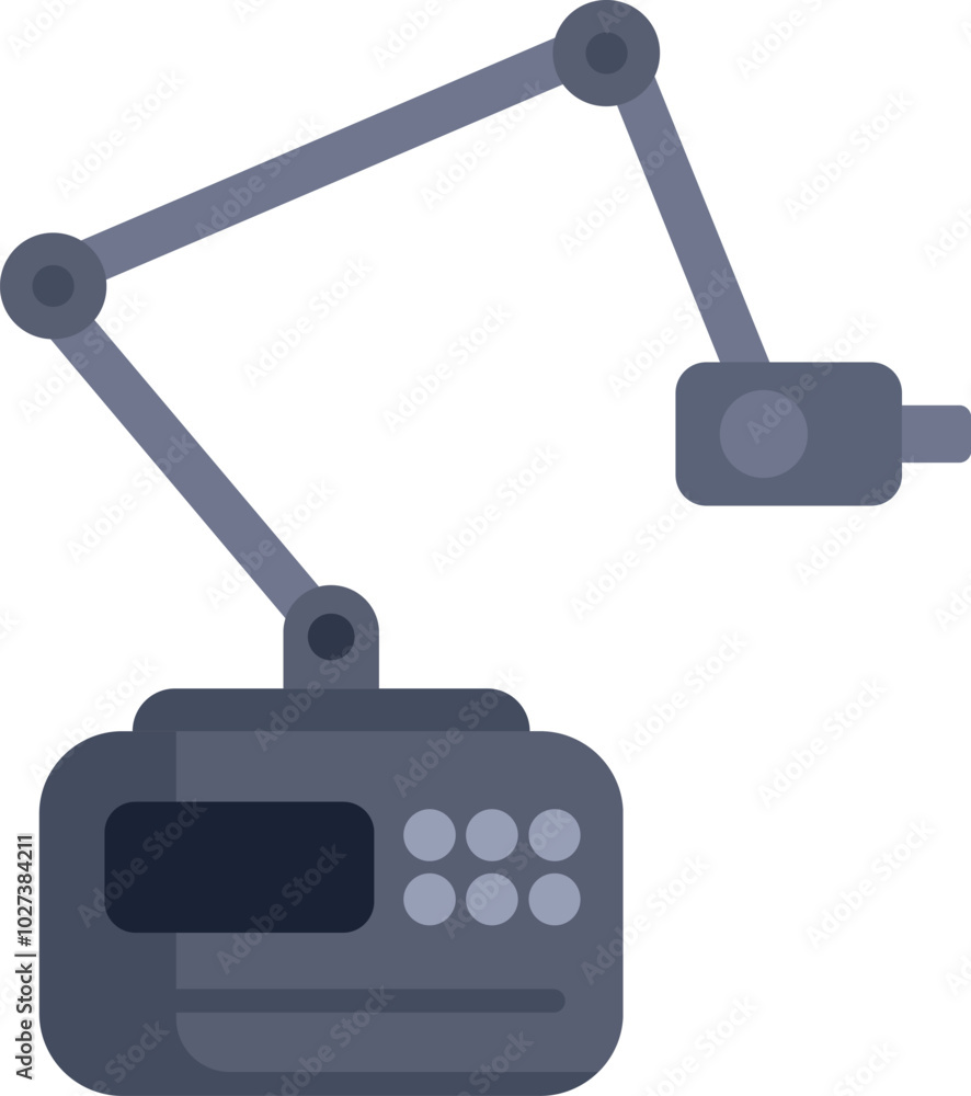 Poster modern visual presenter featuring an adjustable camera arm, designed for capturing and displaying im