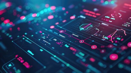 Financial data visualization with colorful graphs and charts for market analysis insights