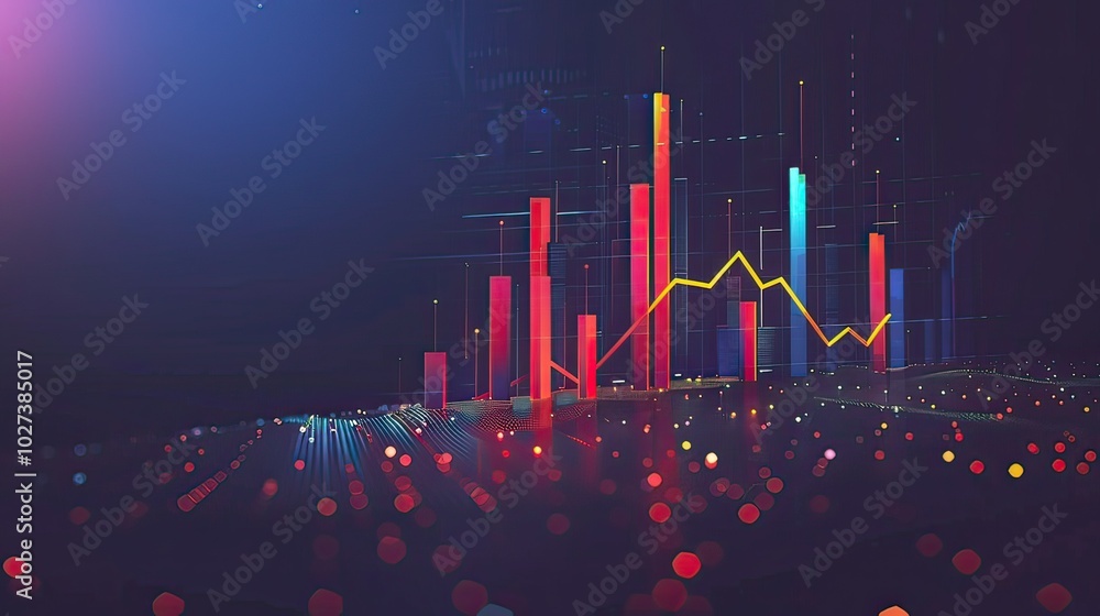 Poster a sleek, minimalist icon design representing forecasting, featuring upward arrows and graphs.