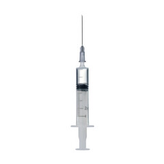 Injection syringe isolated on transparent background 