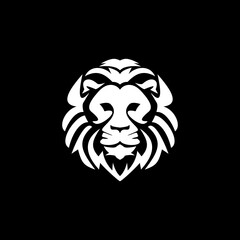 White Lion head vector illustration with symmetrical design, for your logo template.