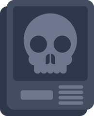 Illustration of an x ray showing a skull on a medical report, evoking concepts of healthcare and mortality