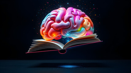 An image of a book morphing into a multicoloured brain symbolising how innovation is redefining learning practices. Generative AI