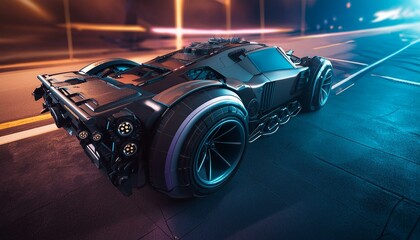 Obraz premium Futuristic hardcore cyber heavy duty car