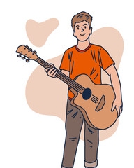 PEOPLE IS PLAYING GUITAR, SUITABLE FOR YOUR DESIGN NEEDS, FILE VECTOR