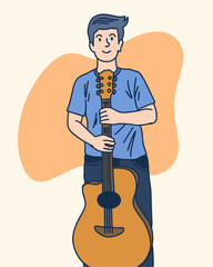 PEOPLE IS PLAYING GUITAR, SUITABLE FOR YOUR DESIGN NEEDS, FILE VECTOR