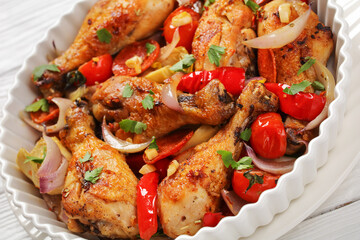 Basque Chicken Pepper Artichoke and Chorizo Saute