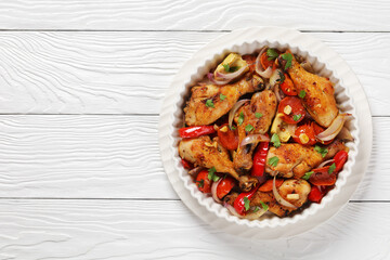 Basque Chicken Pepper Artichoke and Chorizo Saute