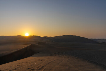 View of the dessert near the city of Ica Peru.