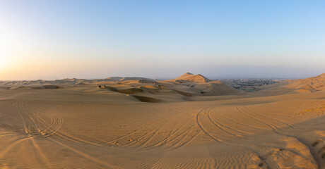 View of the dessert near the city of Ica Peru.