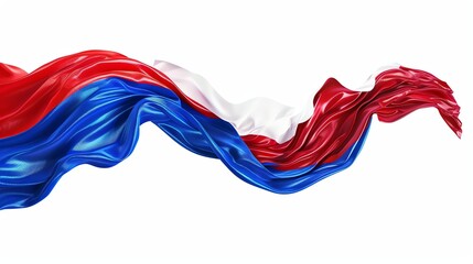 Fototapeta premium A flowing fabric ribbon in the colors of the Luxembourg flag.