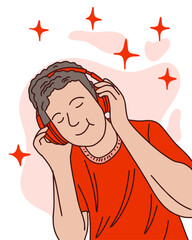 PEOPLE ARE USING HEADSET LISTENING TO MUSIC, SUITABLE FOR YOUR DESIGN NEEDS