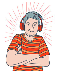 PEOPLE ARE USING HEADSET LISTENING TO MUSIC, SUITABLE FOR YOUR DESIGN NEEDS