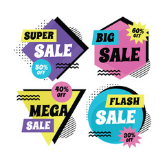 Set of sale banner vector