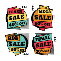 Set of sale banner vector