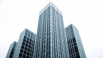 Fototapeta premium Isolated Modern Architectural Building on White Background