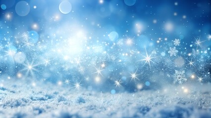 Abstract snow sparkle background, shimmering winter wonderland, festive holiday design with bokeh effect