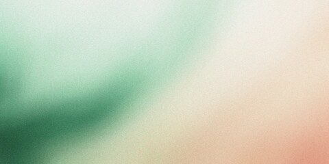 Gradient background with emerald green and pale blush tones, with flowing radial gradients and a light, graceful blur, noise texture effect