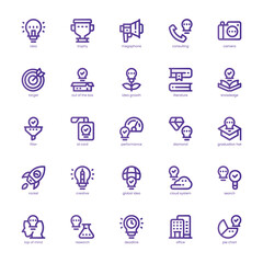 Business Idea icon pack for your website, mobile, presentation, and logo design. Business Idea icon basic line gradient design. Vector graphics illustration and editable stroke.