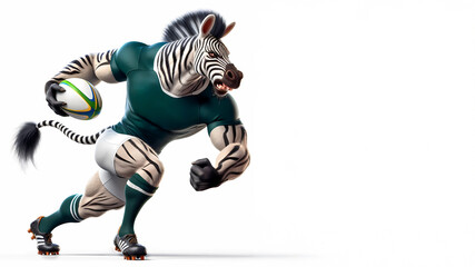 Fototapeta premium South African Zebra playing Rugby