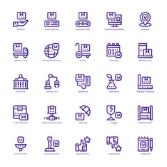 Delivery Control icon pack for your website, mobile, presentation, and logo design. Delivery Control icon basic line gradient design. Vector graphics illustration and editable stroke.