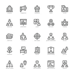 Business Collaboration icon pack for your website, mobile, presentation, and logo design. Business Collaboration icon outline design. Vector graphics illustration and editable stroke.